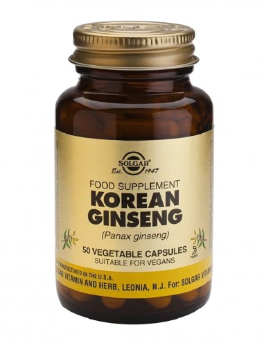 Solgar - Ginseng coreano 
50 cápsulas vegetales